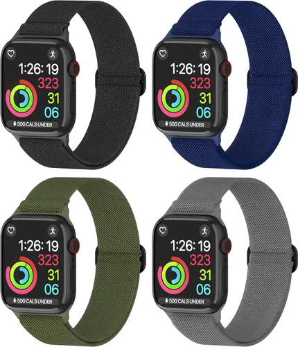 Miniatura 22 de Correas de nailon para Apple Watch unisex – iWatch 1/2/3/4/5/6/7/8/9/SE/Ultra 2 correas para 1.496 in/1.575 in/1.614 in/1.654 in/1.732 in/1.772