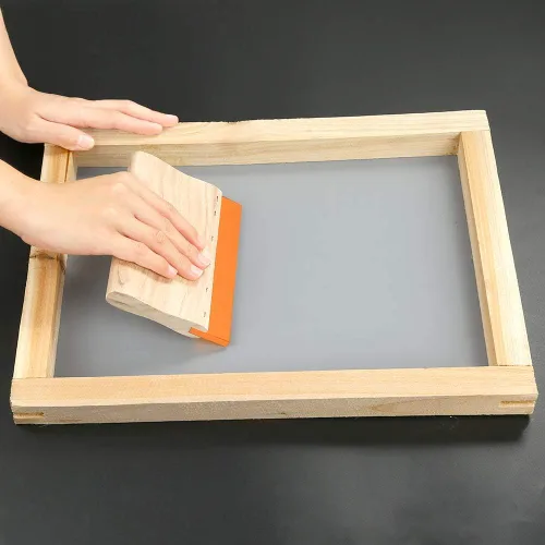 Miniatura 6 de Caydo 2 piezas de 2 tamaños de pantalla de impresión, raspador de tinta de madera de 75 durómetros para serigrafía, 9.4 y 5.9 pulgadas