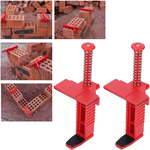 Miniatura 7 de AYNEFY Líneas de albañilería, 2 piezas de revestimiento de ladrillo para cajón de alambre de colocación de ladrillos colgante, herramienta de Rojo