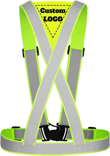 Miniatura 8 de Chaleco de seguridad personalizado correas ligero ajustable de alta visibilidad reflectante chaleco de seguridad construcción exterior Amarillo-b