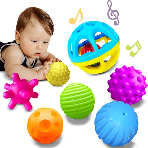 Bolas sensoriales – Juguetes Montessori, múltiples texturas para niños pequeños, juguetes sensoriales para bebés de 1 a 3 años, bolas de bebé que