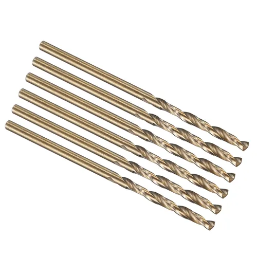 Miniatura 314 de PATIKIL Broca Jobber de 0.039 in, vástago recto M35 cobalto 5% acero de alta velocidad 135° acabado dorado para metal duro de acero inoxidable - 2