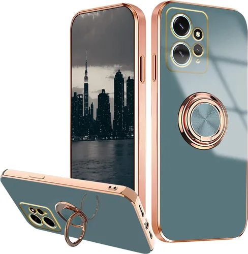 Miniatura 9 de Compatible con Redmi Note 12 4G Case Ring Holder Magnet Green, para Xiaomi Redmi Note 12 4G Funda de teléfono de silicona a prueba de golpes Púrpura