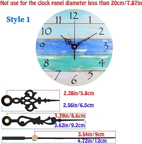 Miniatura 3 de HILLHOME Mecanismo de movimiento de reloj de pared de cuarzo con manos sin tictac, funciona con pilas, piezas de repuesto con 3 pares diferentes