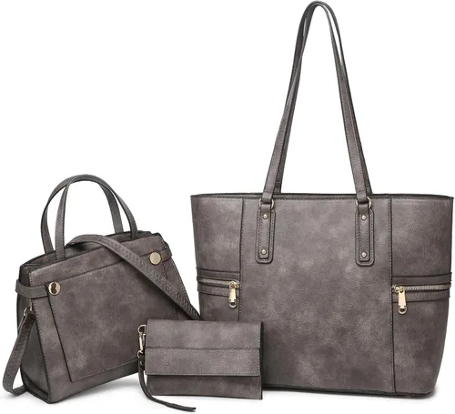 Miniatura 10 de Bolsos y bolsos de mano para mujer, bolso tipo tote, bolso de hombro con asa superior, bolso tipo sobre, juego con cartera, bolso grande de trabajo