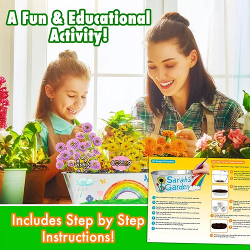 Miniatura 4 de Miracle GRO My First Flower Growing Kit - Kit de manualidades de pintura y jardinería de plantas para niños, niñas, regalos de Pascua para niños