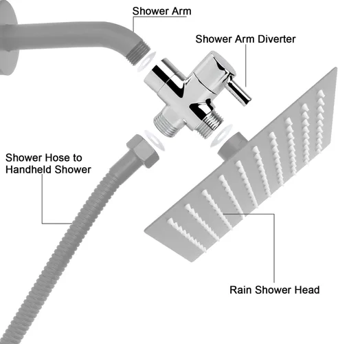 Miniatura 6 de Válvula de conmutación de ducha de 3 vías de latón de 1/2" con sello, adaptador de válvula conmutadora de ventilación de tres vías para sistema