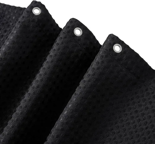Miniatura 21 de Madison Park Cortina de ducha de tejido waffle con diseño a rayas en piezas, cortina de ducha de tela para baño con gestión de humedad 3M Rayas Taupe