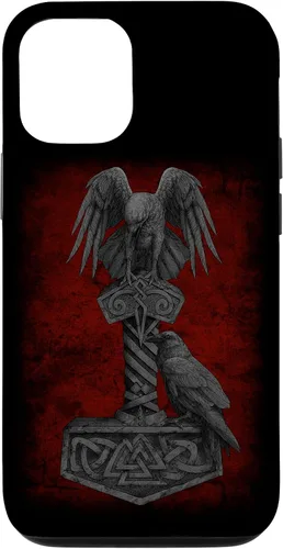 Miniatura 27 de Funda Huginn y Muninn de Mjolnir Odín de Thor para iPhone 14 Mitología nórdica vikinga