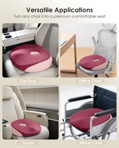 Miniatura 8 de FLORICH - Cojín para Silla de Oficina, Cojín de Espuma Viscoelástica Ergonómico para Silla de Oficina para Alivio de Ciática, Cojín Suave y Memory