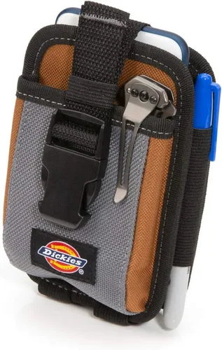 Miniatura 2 de Dickies Bolsa grande para teléfono con 2 compartimentos, clip de acero de ajuste universal para cinturón de herramientas, correa de seguridad sobre