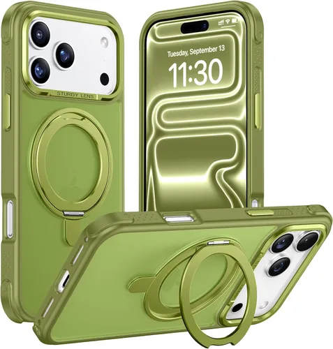 Miniatura 15 de Magnética para iPhone 12 e iPhone 12 Pro Funda, [con Soporte de Anillo Magnético Invisible Giratorio 360°][A Prueba de Golpes][Compatible