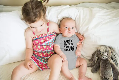 Miniatura 5 de AW Fashions ¡Party! My Crib, 2 AM, B.Y.O.B. - Body para bebé recién nacido, ropa para bebé niña o niño