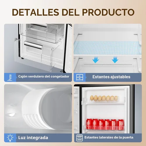 Miniatura 5 de Upstreman - Refrigerador de 7.1 pies cúbicos con congelador inferior, refrigerador para apartamento con congelador, energéticamente eficiente