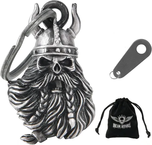 Miniatura 17 de Dream Apparel Campanas de motocicleta para motociclistas, accesorios de campanas pesadas y llavero para la suerte Viaja para vivir