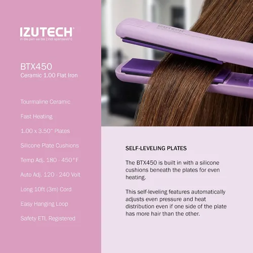 Miniatura 6 de IZUTECH BTX450 One Inch Styler Algodón Rosa