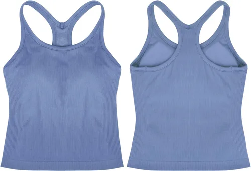 Miniatura 62 de sphinx cat - Camiseta corta de entrenamiento para mujer, camiseta sin mangas, acanalada, con espalda cruzada y brasier integrado