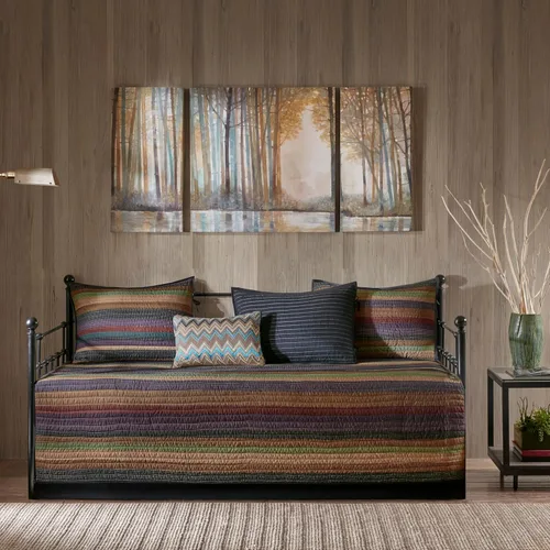 Miniatura 17 de Madison Park Ridge - Juego de funda para sofá cama, diseño reversible con estampado de espiga a cuadros estilo cabaña rústica, ropa de cama de lujo