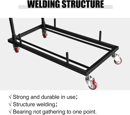 Miniatura 3 de Silla plegable Dolly para sillas plegables con 2 ruedas giratorias, estantes plegables de acero en forma de L para restaurante y cocina casera