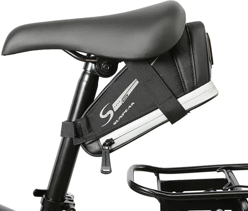 Sunpeak Bolsa de asiento de bicicleta, bolsa de sillín de bicicleta debajo del asiento, bolsa de herramientas reflectante resistente al agua con