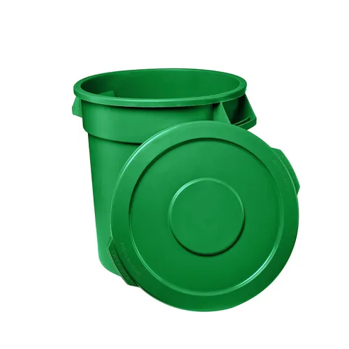 Miniatura 9 de Cubo de basura comercial redondo blanco de 32 galones y tapa, cubo de basura de cocina, cubo de basura interior, papelera duradera, bote de basura