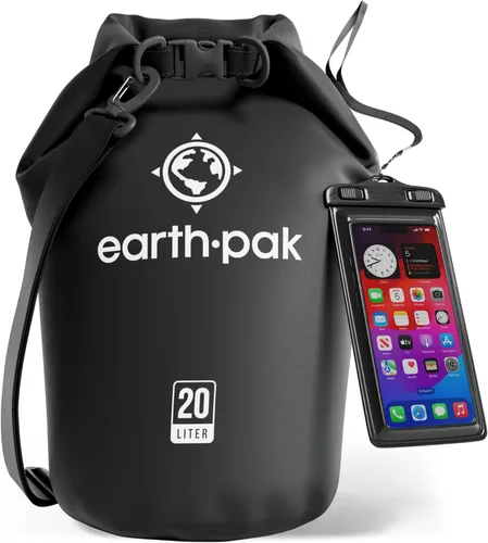 Miniatura 26 de Earth Pak Bolsa Seca Impermeable - Mochila Impermeable de Cierre Enrollable Superior Mantiene el Equipo Seco para Kayak con Funda Impermeable