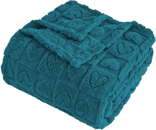 Miniatura 19 de FY FIBER HOUSE - Mantas con diseño de corazón a cuadros, mantas suaves y cálidas para regalos para amantes, madres, padres, lavables y ligeras