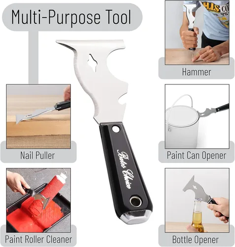 Miniatura 6 de Bates - Raspador de pintura, herramienta de pintor 10 en 1, raspadores de pintura para madera, herramienta de pintores, cuchillo de pintor, raspador