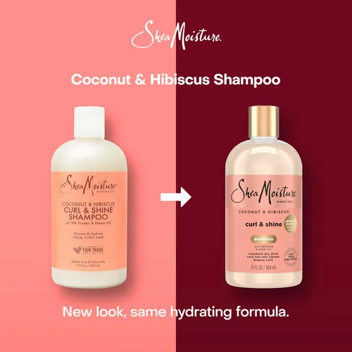 Miniatura 3 de Shampoo para cabello rizado de karité Humedad Hibiscus de coco, 13 onzas