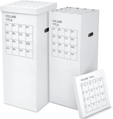 Miniatura 7 de PerKoop Paquete de 2 soportes organizadores de almacenamiento para almacenar pósteres, gráficos de anclaje, 40 ranuras de 25 x 17.7 x 14.2 pulgadas