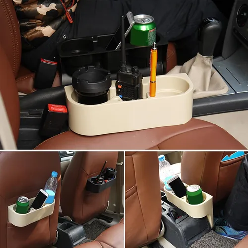Miniatura 7 de Portavasos para Coche Portavasos para Asiento de Coche Portavasos para Coche Multifuncional Portátil Consola Bolsillo Lateral Organizador Rellenador