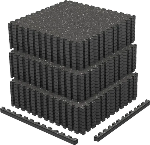 Miniatura 18 de AIRHOP - Alfombrillas de 0.79 pulgadas de grosor para equipos de ejercicio de 48 pies cuadrados, 12 piezas de goma superior mejorada con espuma EVA