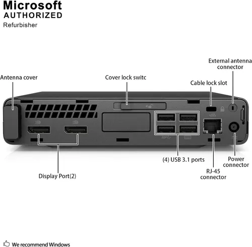 Miniatura 6 de HP ProDesk 600 G3 Mini PC de negocios de alto rendimiento, Intel Quad Core i5-7500T 2.7GHz, 8G DDR4, 1T SSD, WiFi, BT, DP, Windows 11 64 idioma