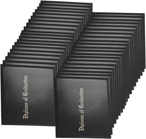 Miniatura 21 de Funda para diploma de 8.5 x 11 pulgadas, certificado acolchado de cuero sintético de graduación (negro)