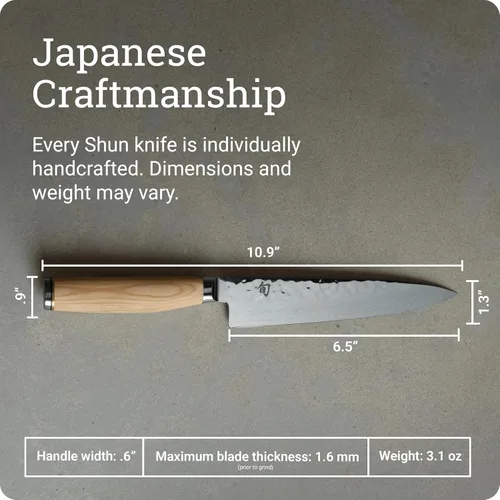 Miniatura 5 de Shun Premier Blonde - Cuchillo utilitario de 6.5 pulgadas, cuchillo japonés hecho a mano, núcleo VG-MAX con revestimiento de acero inoxidable