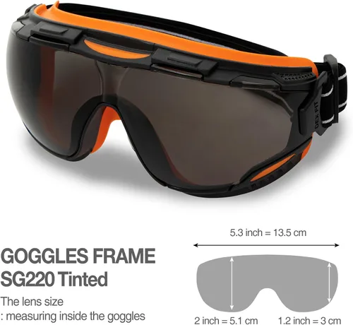 Miniatura 5 de DEX FIT Gafas de seguridad protectoras SG220; antiniebla y antiarañazos, protección ocular Z87 para el trabajo, ajustables para mujeres y hombres