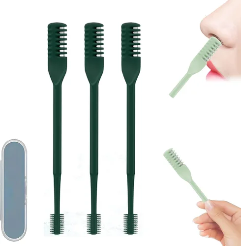 Cortador de vello nasal 2 en 1, herramienta manual mejorada 2025 de rotación 360° para eliminación de vello de fosas nasales con caja de Profundo G