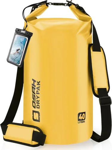 Miniatura 46 de Bolsa seca impermeable, 5L/10L/20L/30L/40L Mochila de almacenamiento ligera con funda para teléfono para mujeres y hombres, saco impermeable Gris