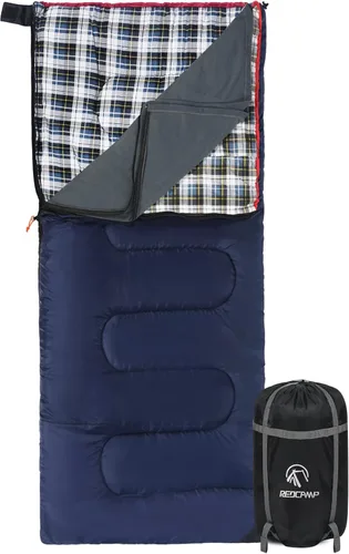 Miniatura 13 de REDCAMP Saco de Dormir de Franela de Algodón para Camping y Mochileros, Saco de Dormir para Adultos para Climas Fríos con Relleno de 2/3/4/6lbs