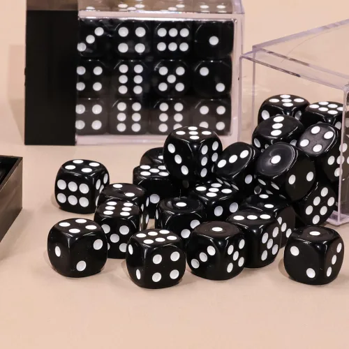 Miniatura 3 de 36 de paquete de dados de 12 mm de 6 caras MINI, juego de dados negros sólidos, dados de 6 caras de colores estándar para Tenzi, Bunco o enseñanza