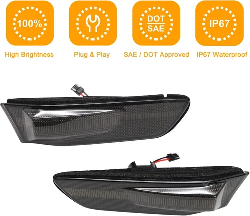 Miniatura 7 de Luces de posición laterales LED compatibles con G35 2D Coupé 2003-2007 / para Skyline V35 Coupe 2002-2007, lámparas de marcadores laterales de Luces