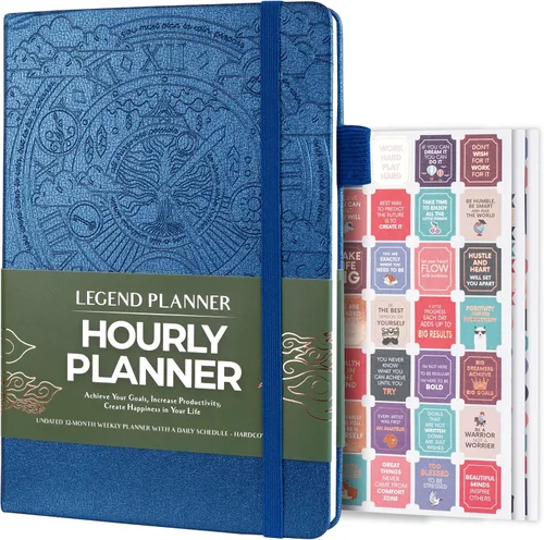 Miniatura 7 de Legend - Agenda por hora sin fecha, planificador diario por hora con ranuras de tiempo, organizador semanal de gestión del tiempo y libro de citas