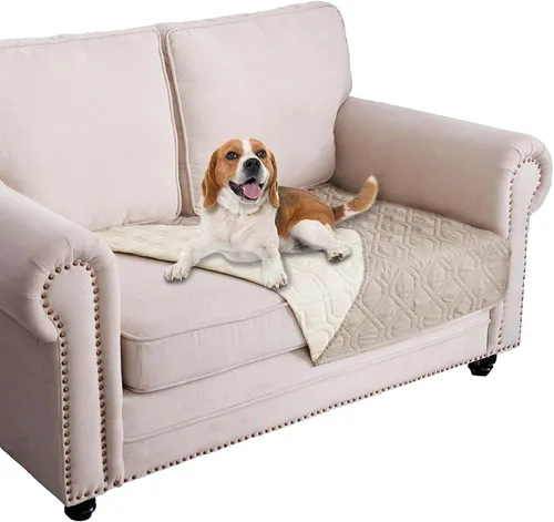 Miniatura 81 de Ameritex Funda Impermeable para Cama de Perro Manta para Mascotas para Muebles Cama Sillón Sofá Reversible Azul marino+azul piedra