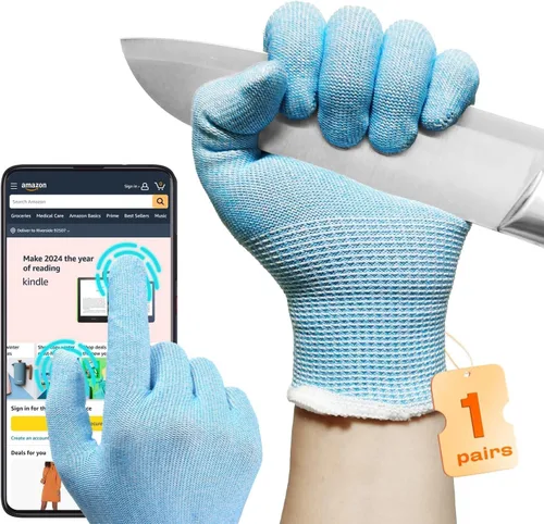 JDL ANSI A6 - Guantes resistentes a cortes para mujer, grado alimenticio, protección de cuchillos, manejo de vidrio, comodidad superior y ligeros,