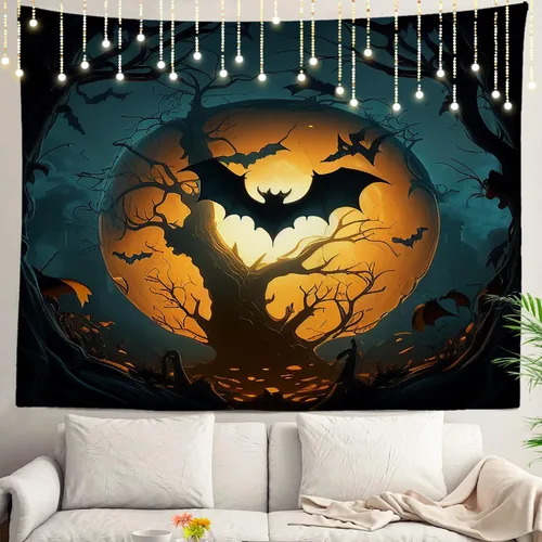 Miniatura 36 de Shrahala Tapiz de pared de hojas de arce otoñal, hojas rojas llameantes, fondo negro, tapiz grande para colgar en la pared, tapiz decorativo