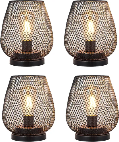 Miniatura 11 de JHY DESIGN Linterna LED de jaula de metal, funciona con pilas, luz de acento inalámbrica con LED, ideal para bodas, fiestas, patio, eventos