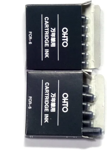 Miniatura 2 de Ohto Cartucho de recarga de pluma estilográfica FCR-6 (negro) 6 cartuchos × 2 paquetes, total 12 cartuchos (importación de Japón)