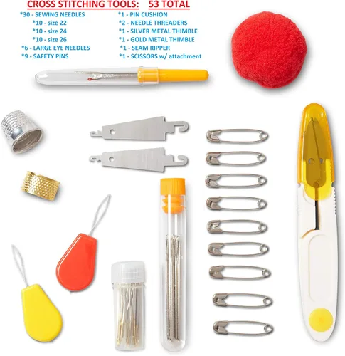 Miniatura 2 de Kit de hilo de bordar, hilo de punto de cruz, kit organizador de almacenamiento, pulseras de la amistad, herramientas de hilo dental y punto de cruz
