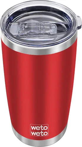 Miniatura 55 de WETOWETO - Vaso de viaje con aislamiento de 20 onzas, de acero inoxidable, con doble pared, a prueba de fugas, taza de café con revestimiento