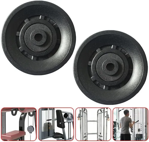 Miniatura 3 de Paquete de 2 poleas para equipos de fitness, sistema de rodamiento universal, rueda de entrenamiento de gimnasio, cable de rodamiento de nailon